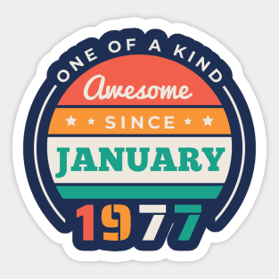 Retro Awesome Since January 1977 Birthday Vintage Bday 1977 Sticker